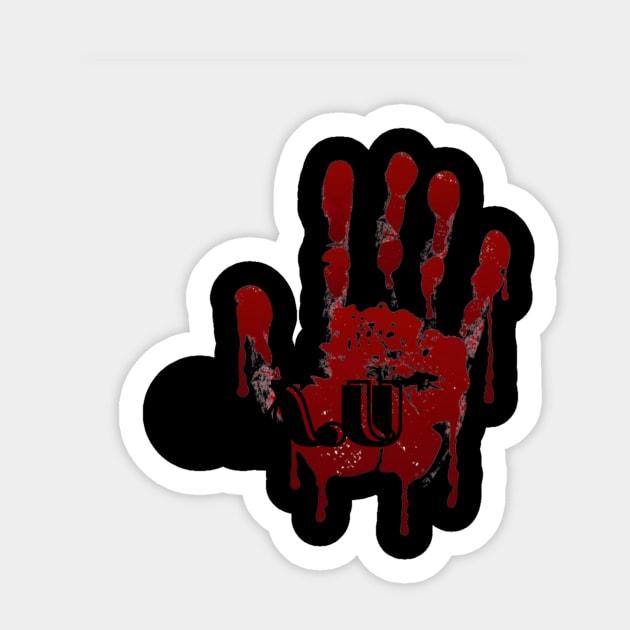 creepy bloody hand C.A.U (creepy and unexplained) Sticker by Creepy And Unexplained